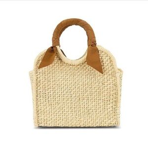Sensi Studio X REVOLVE Midi Straw Handbag - brown/beige
